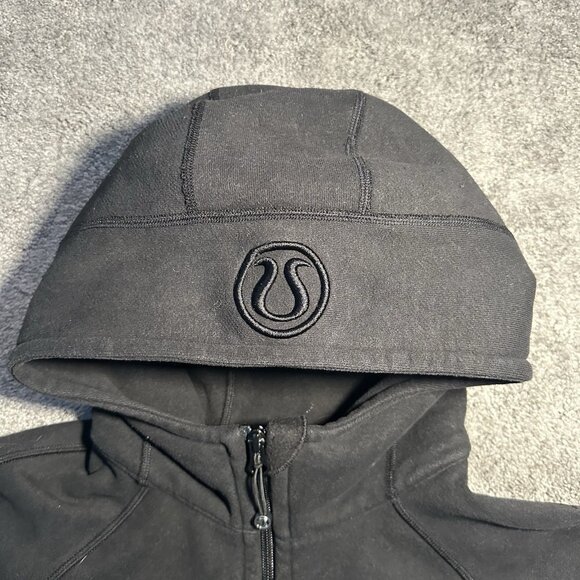 Lululemon Scuba Hoodie Womens Size 8 Black Full Zip Pockets Heavyweight W4755S - Picture 2 of 13